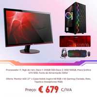 Torre Gaming i7 + LCD + Kit Gaming