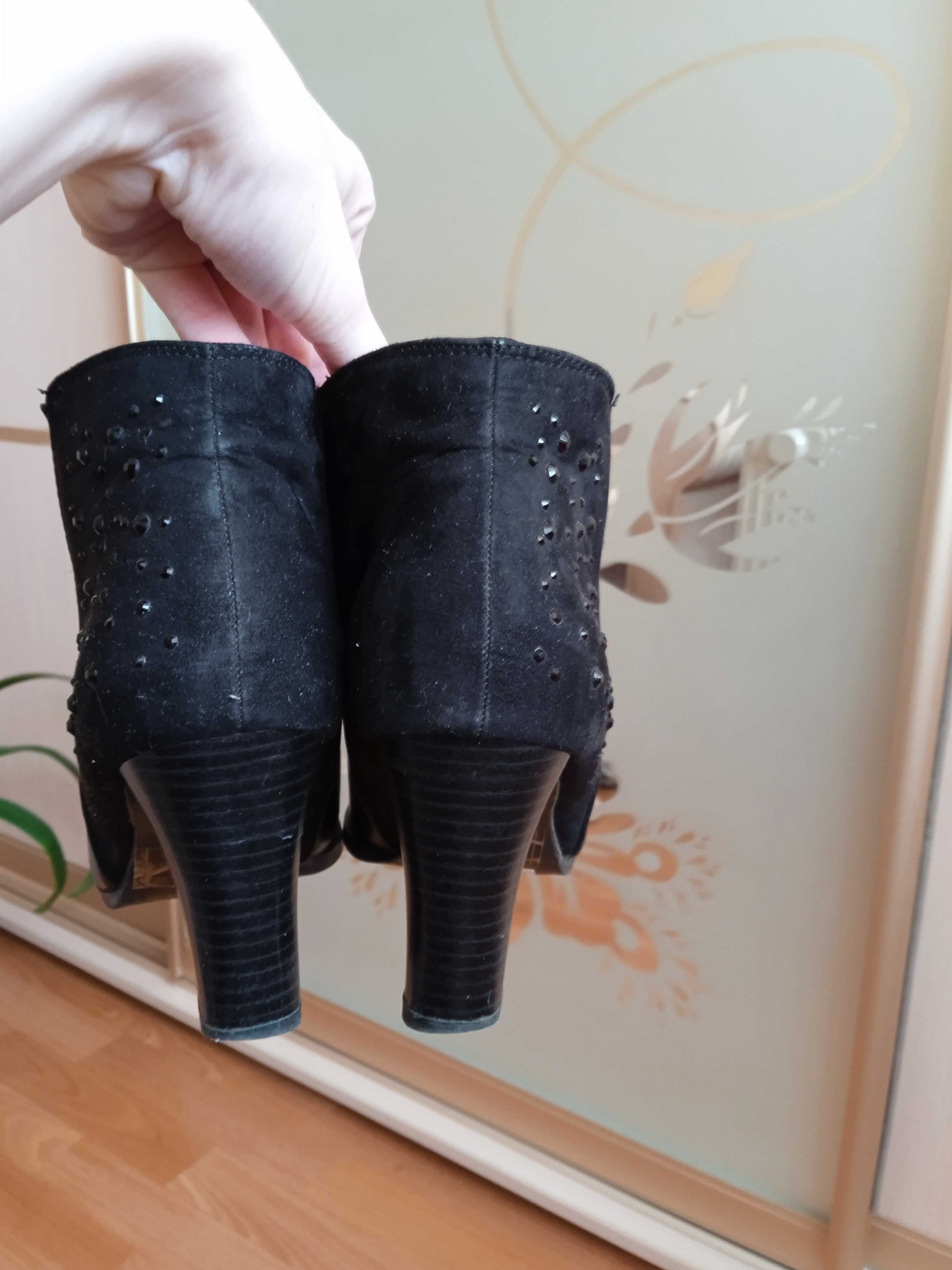 Ботильоны ботинки казаки женские демисезон  экокожа+экозамша