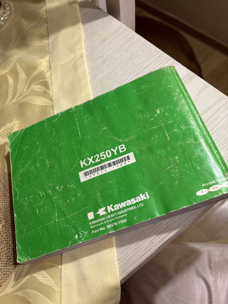 Instrukcja obsługi Kawasaki KX250F