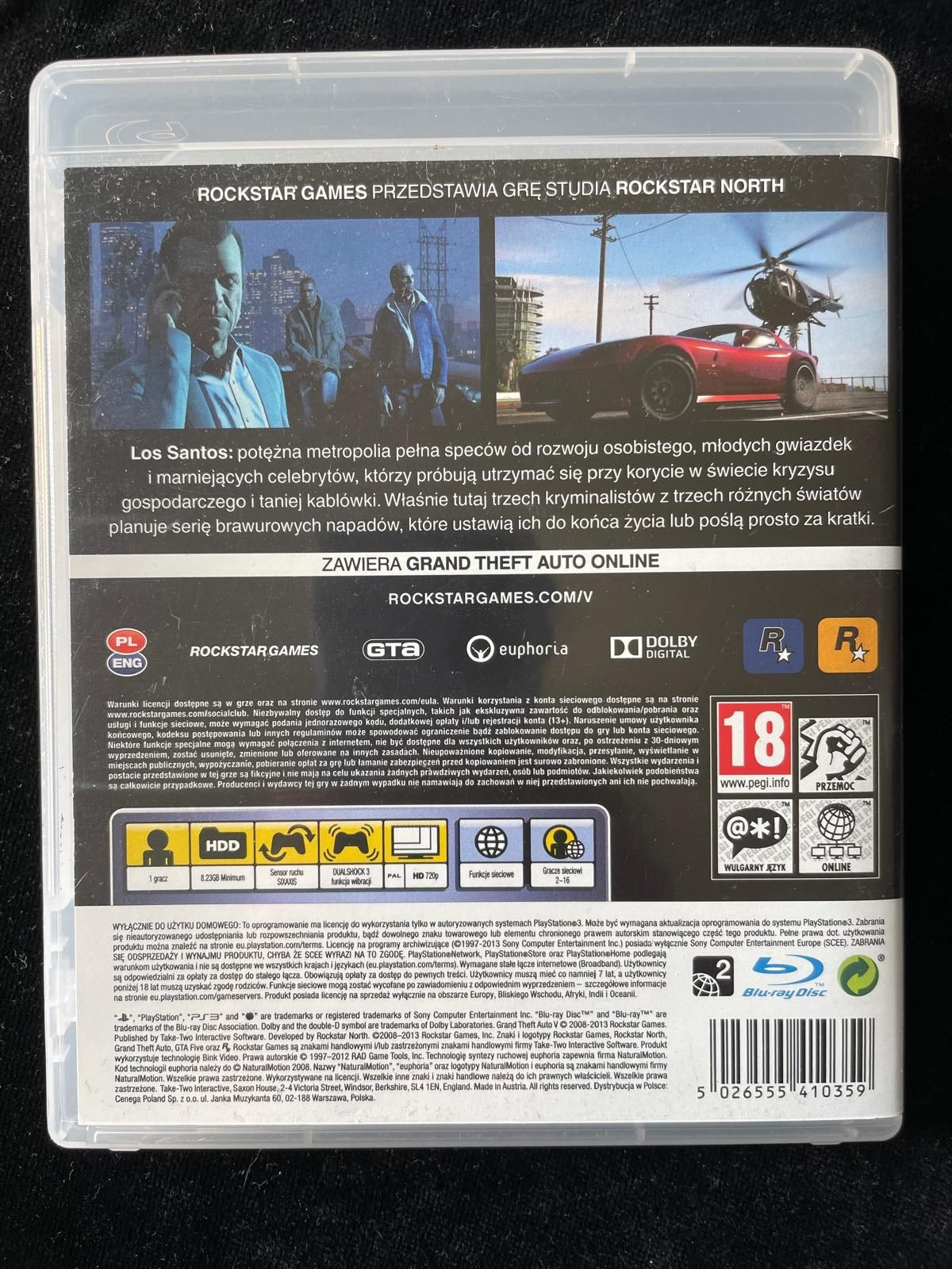 GTA V PL na PS3 Grand Theft Auto 5 Komplet z Mapą w BDB stanie