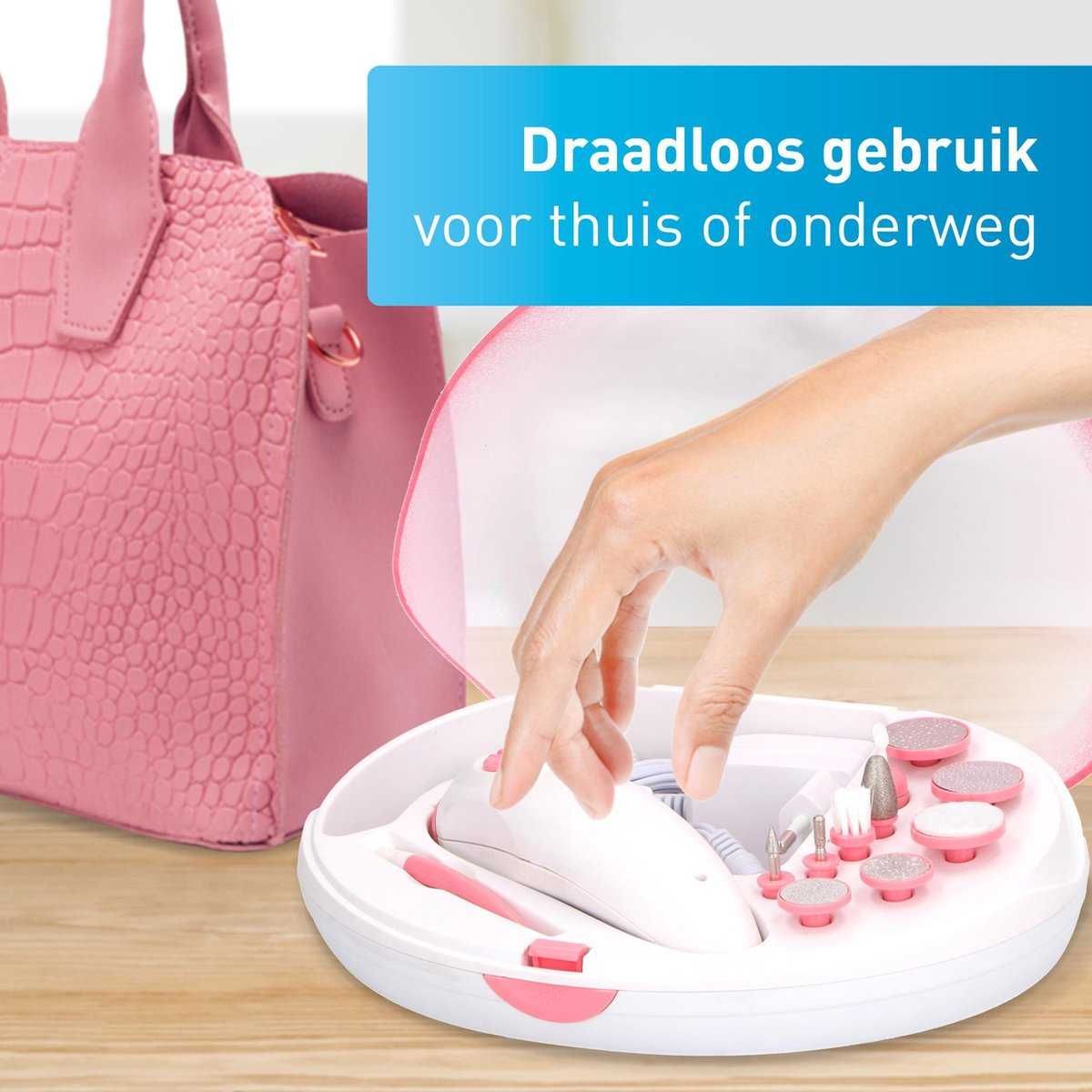 GRUNDIG Zestaw do manicure i pedicure Bezprzewodowy LED 10x końcówek