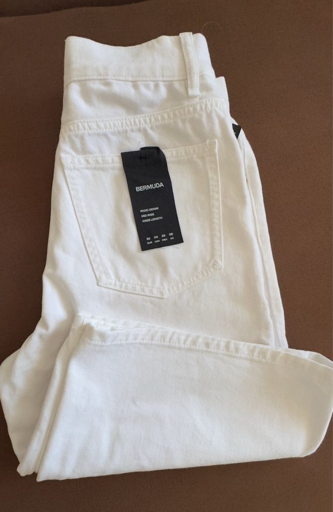 Шорти бермуди джинсові білі Massimo dutti 36