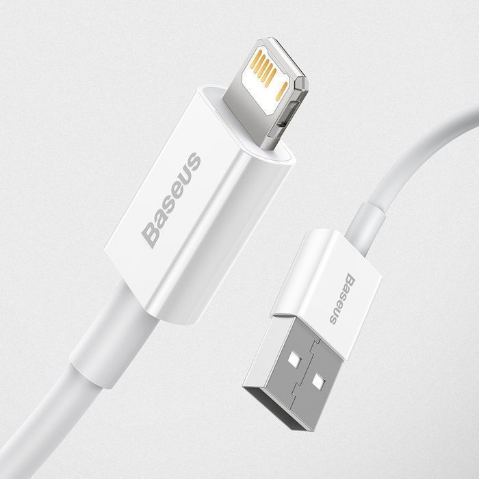 Baseus Superior Kabel Usb - Lightning 2,4A 0,25 M Biały (Calys-02)