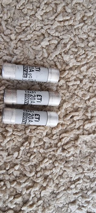 Bezpieczniki, wkładki topikowe, 10 a gl, 20 agl