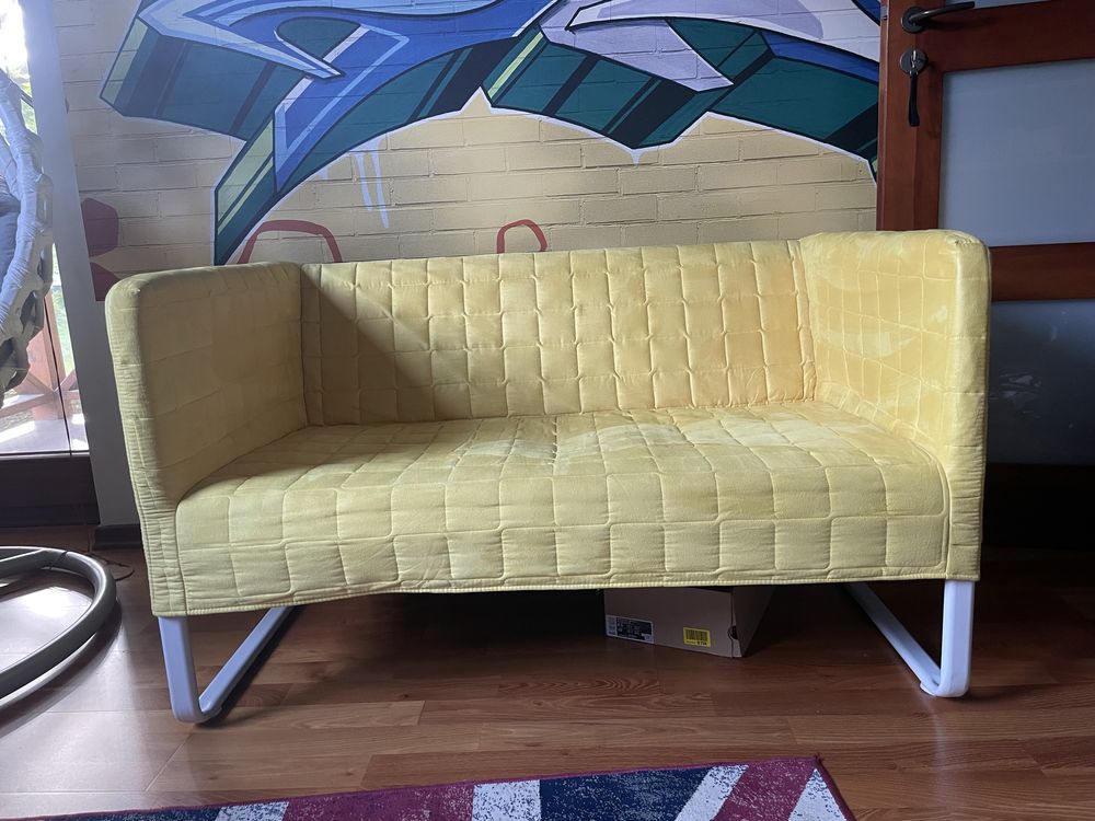 Sprzedam dwuosobową sofę IKEA KNOPPARP w kolorze żółtym.STAN BDB
