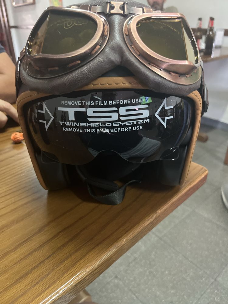 Capacete motard,estilo vintage