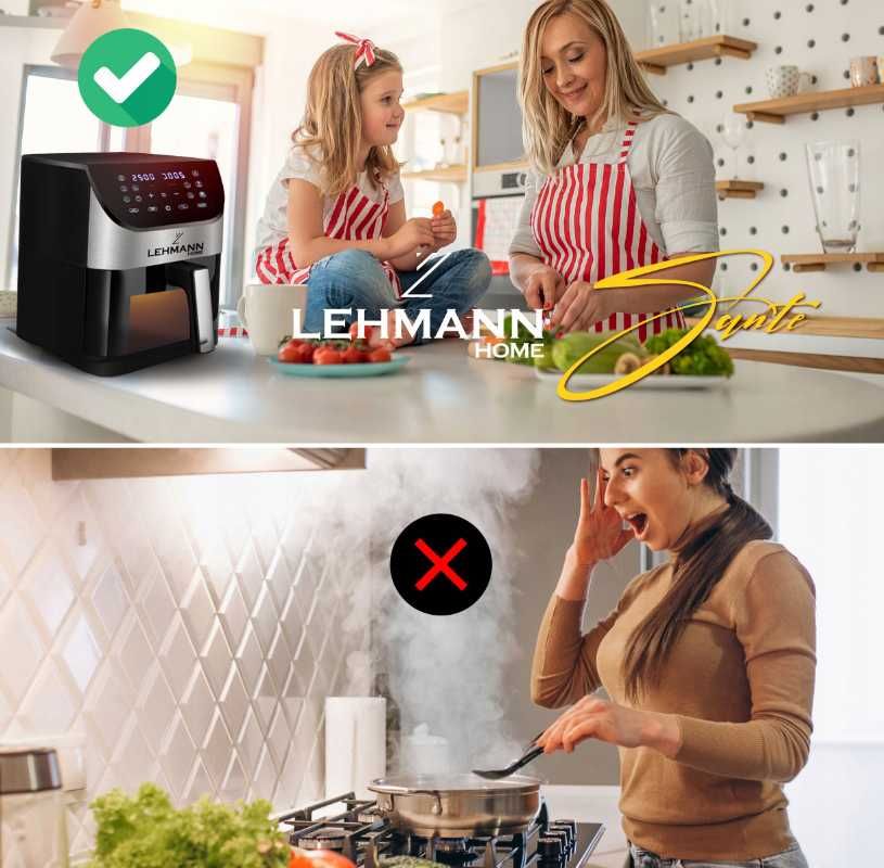 Nowa Frytkownica Beztłuszczowa Air Fryer 12 Programów 6L 1500W (-20%)
