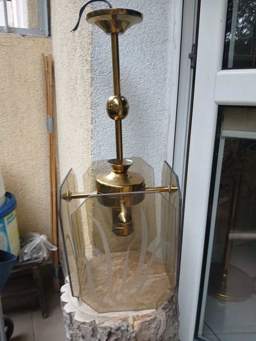 Mosiężna lampa wisząca vintage