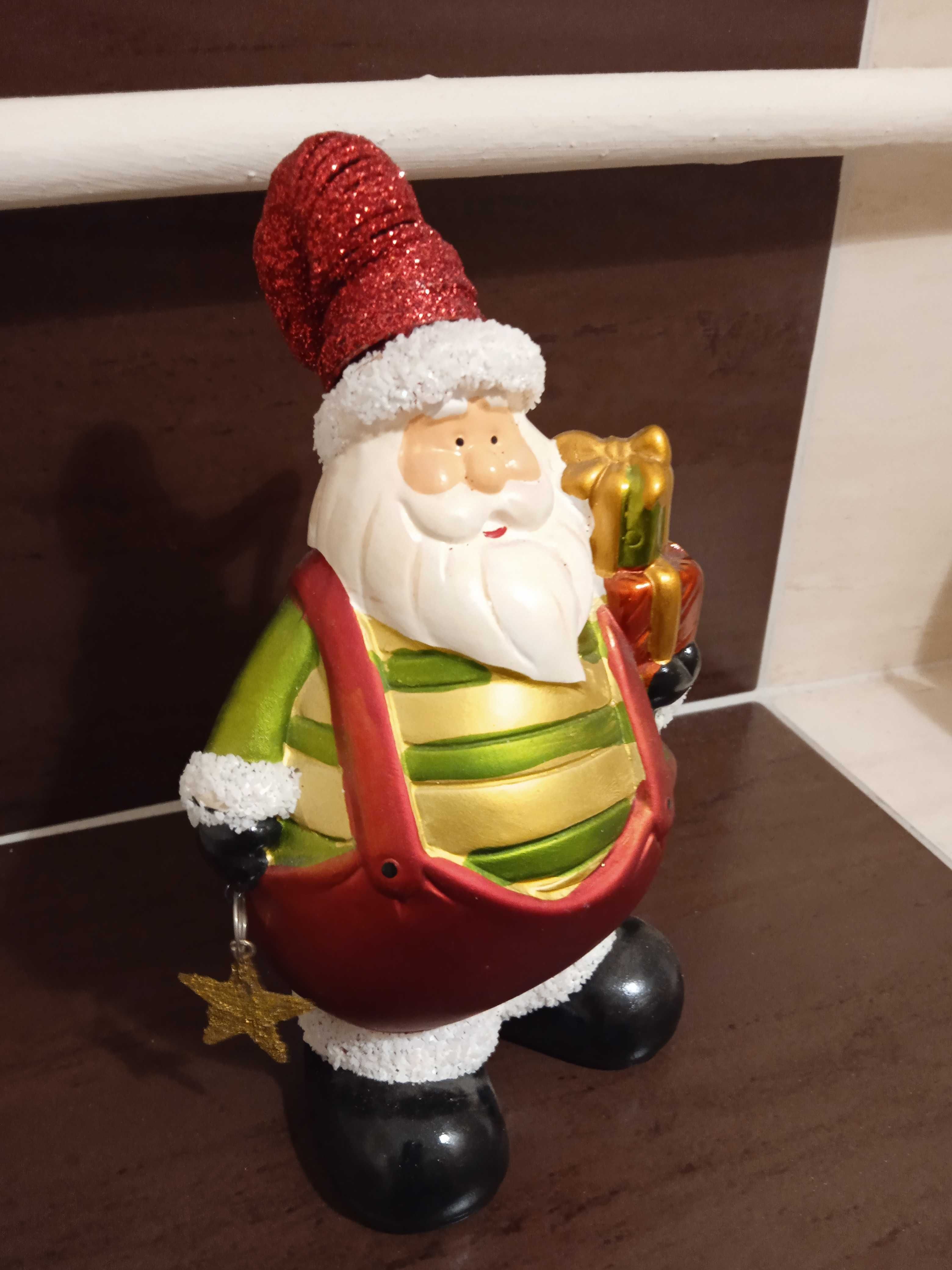 Mikołaj ceramiczny świąteczny 18cm wysokości