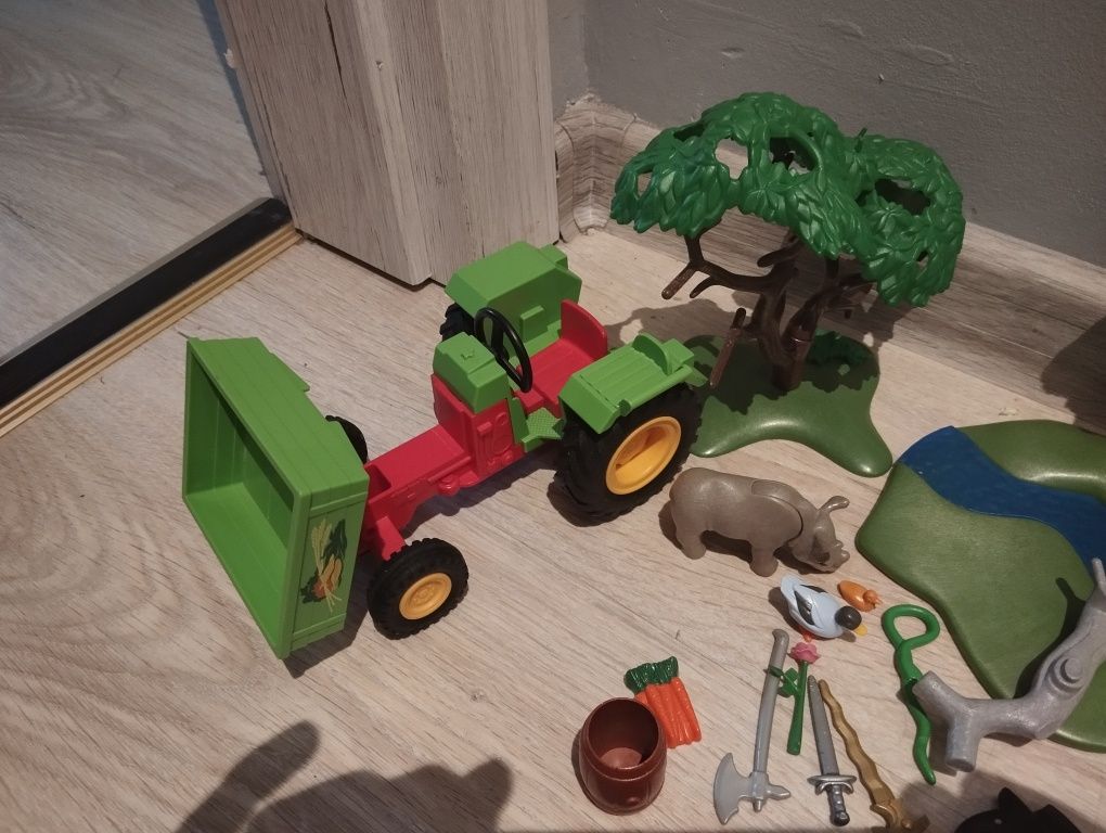 Playmobil country traktor bryczka konie figurki mix