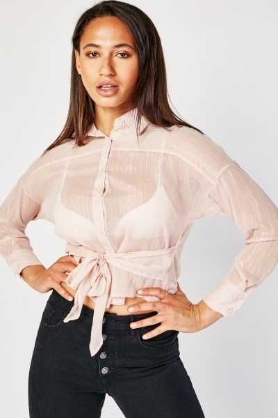 Blusa rosa transparente