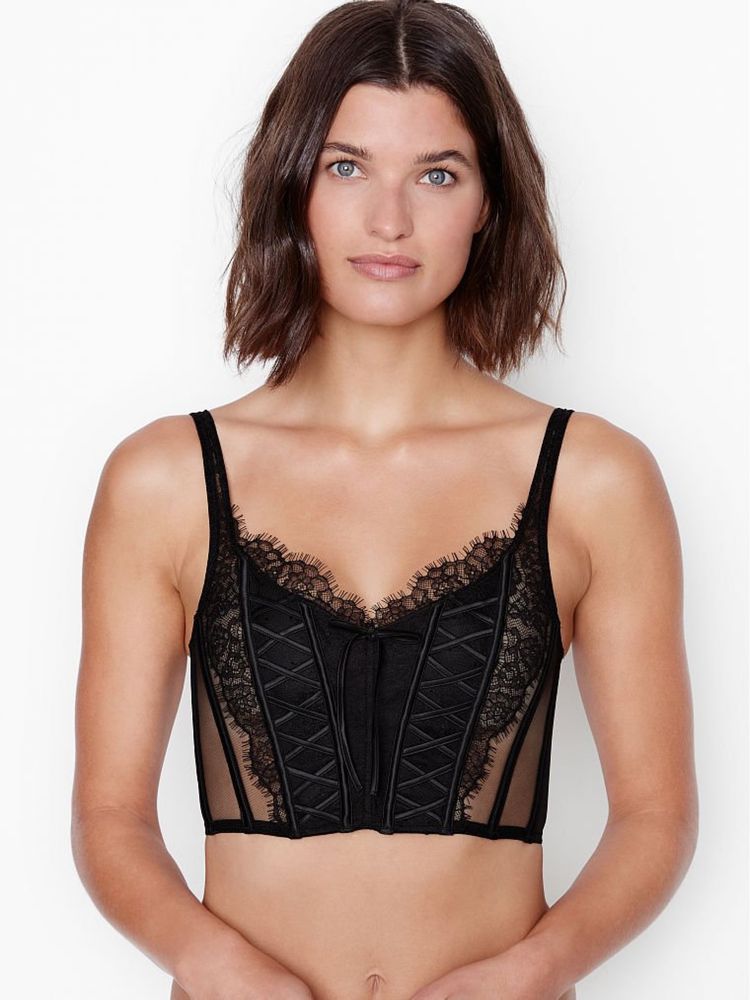 Top gorsetowy gorset Victoria’s Secret S nowy czarny oryginalny