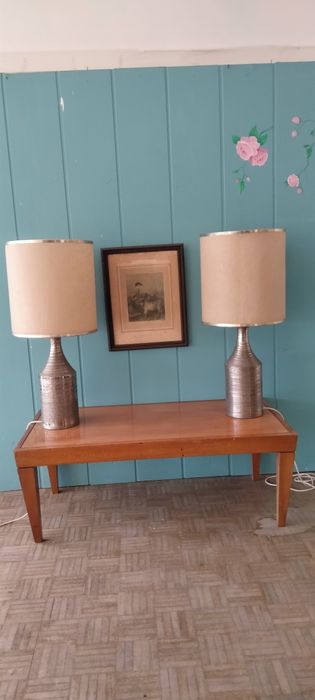 Candeeiros de mesa base vidro e cromado