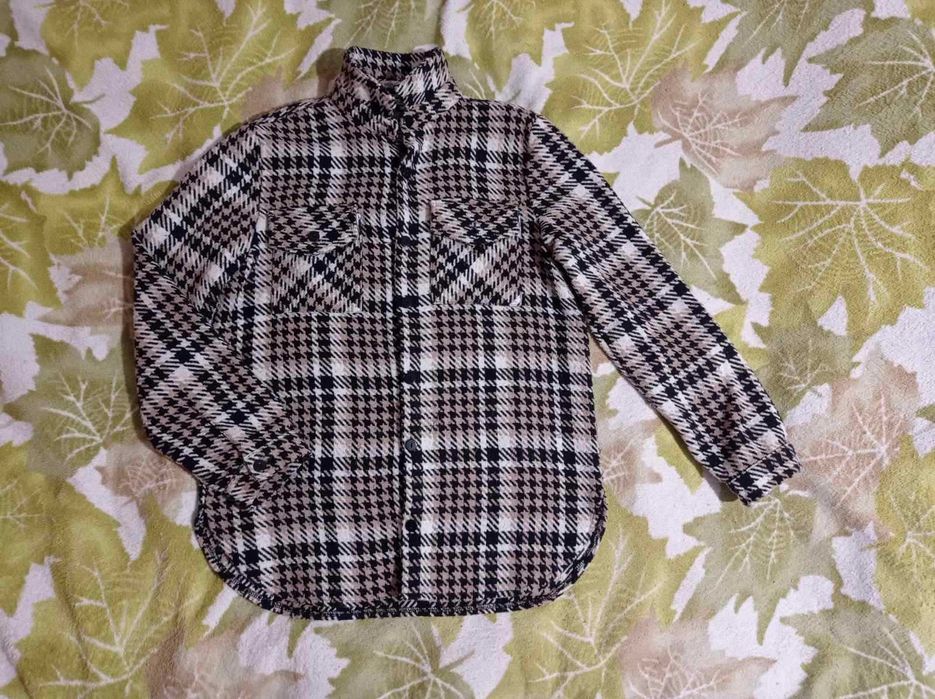 44р рубашка в клетку теплая идеальное состояние