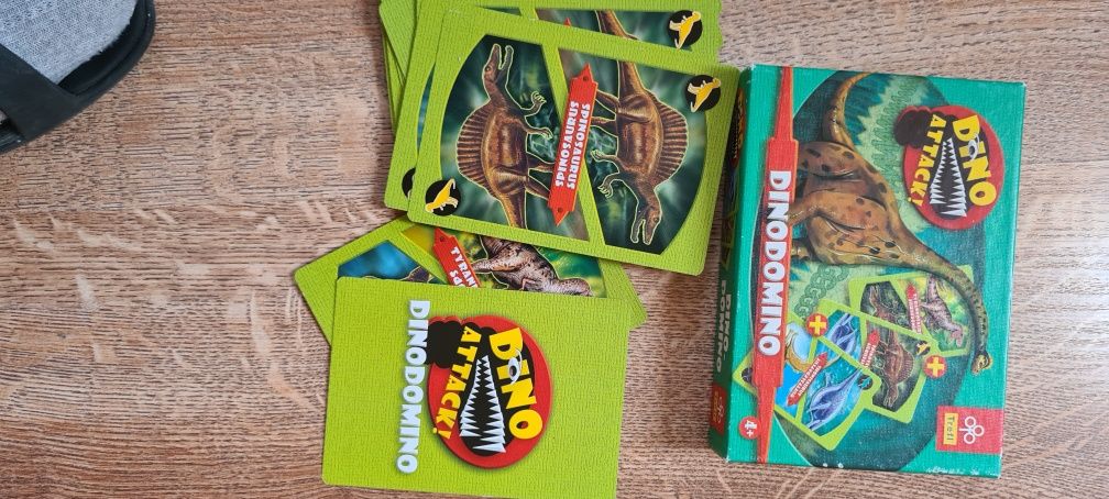 Dwie gry - dinozaurowe domino oraz Flagi