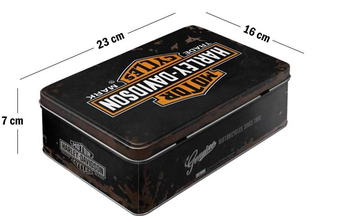 Caixa Plana em Lata - Estilo Retro - Tema Harley Davidson - 2.5 Lt's