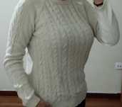 Camisola de malha branca da Stradivarius