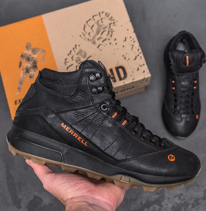 Удобные мужские ботинки зимние, кожаные Merrell
