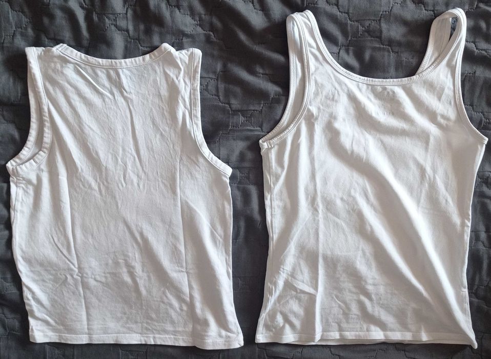 Podkoszulki dziewczęca białe na ramiączka