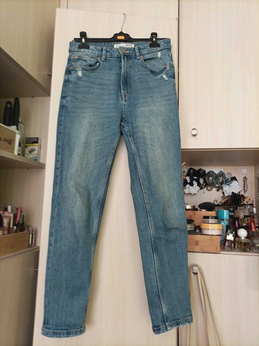 Spodnie damskie denim, wysoki stan. Rozm. 38 (10)