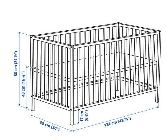 Berço em faia 60x120 cm IKEA