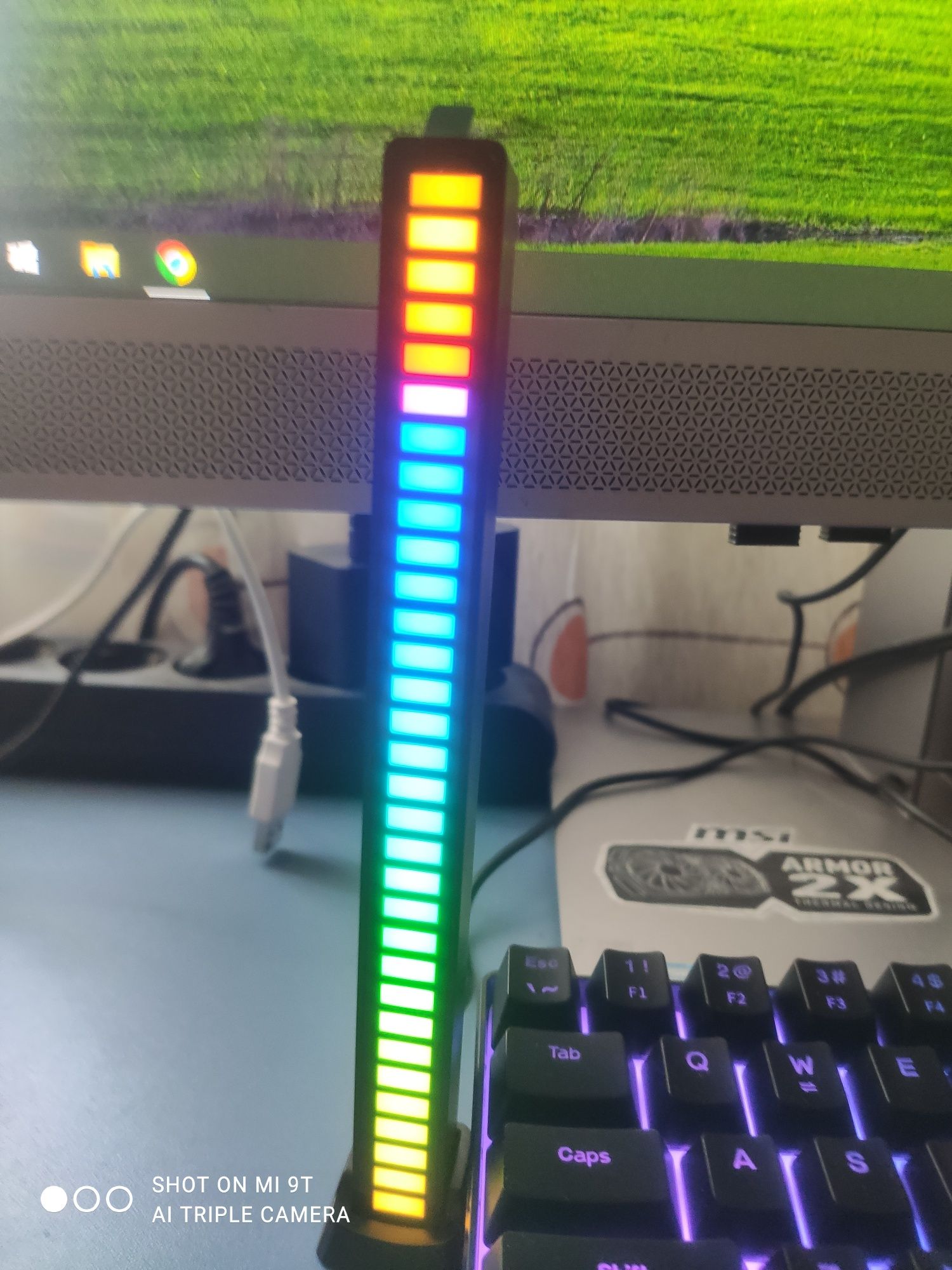 Умный RGB светильник-эквалайзер цвет чёрный Type-C музыкальный 32LED