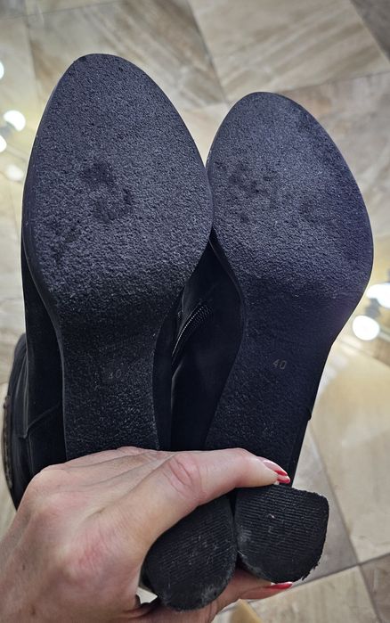 Сапоги чоботи замш хутро шкіра  Італія 40р.