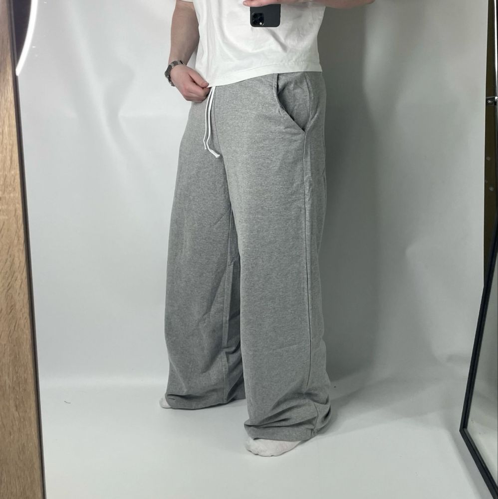 Оверсайз широкі сірі спортивки Baggy Sweatpants широкие серые штаны