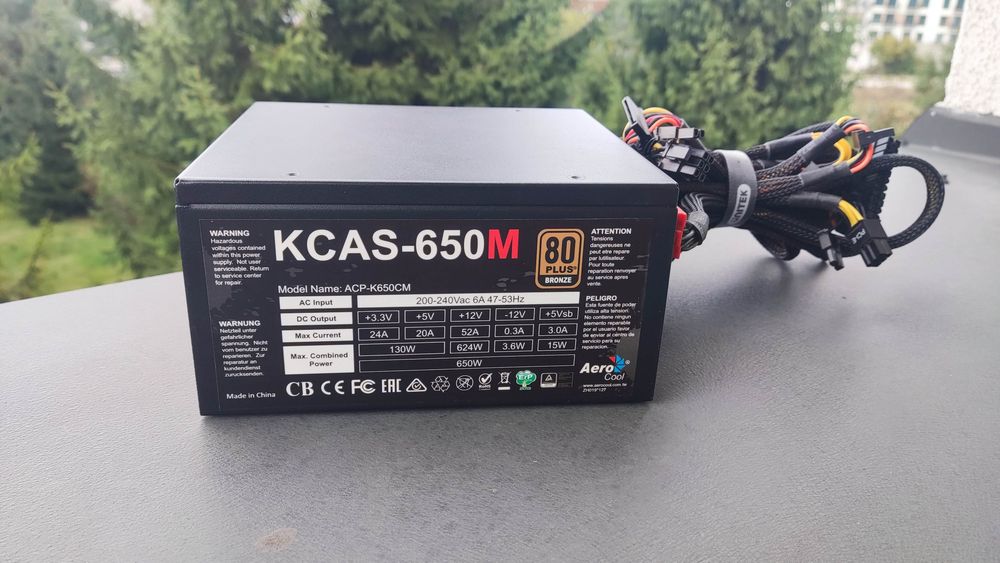 Zasilacz Aerocool KCAS-650M 650W 80+ Bronze   serwis, cichy, sprawny