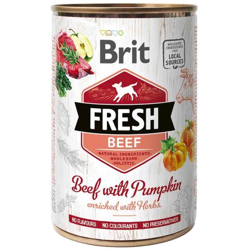 Brit Fresh Beef&Pumpkin 6шт*400г Консерви для собак яловичина/гарбуз