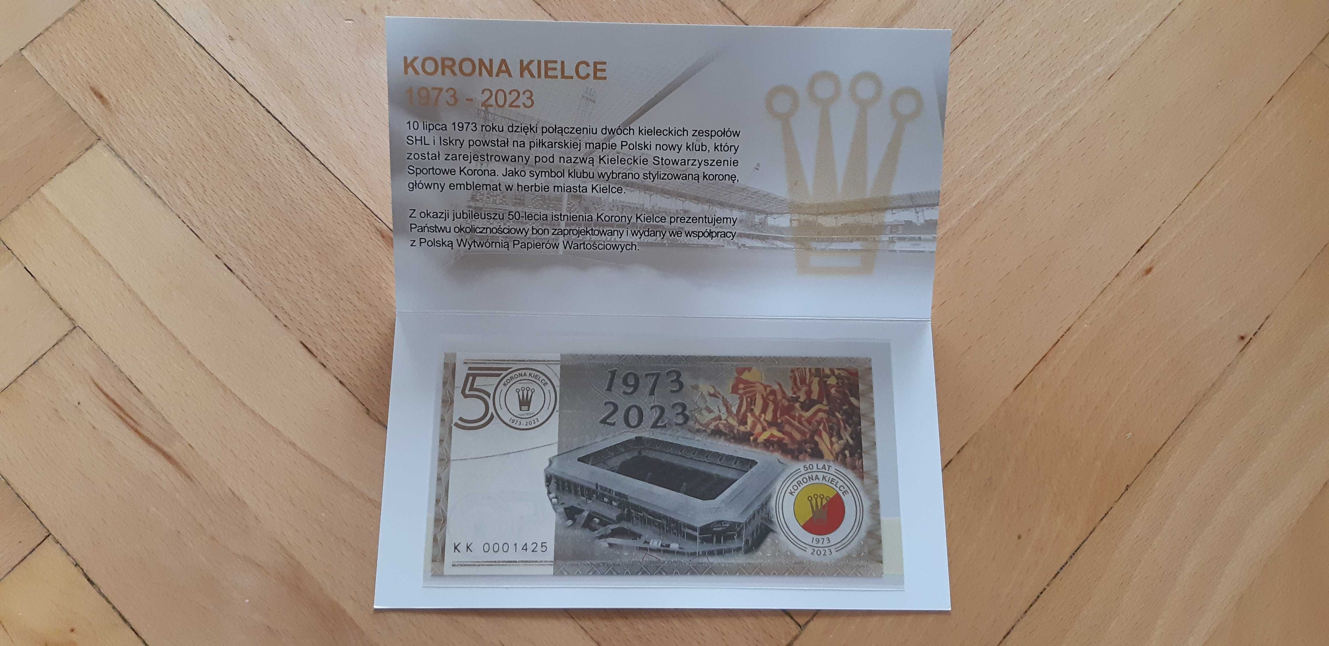 bon banknot 50 lat Korona Kielce