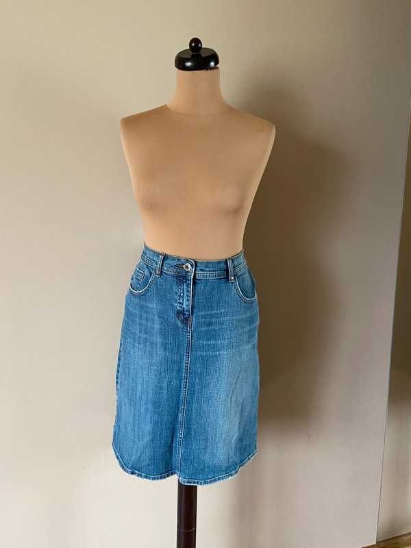 Nowa midi spodnica jeans jasny dzins modna trend xl l wiosna lato