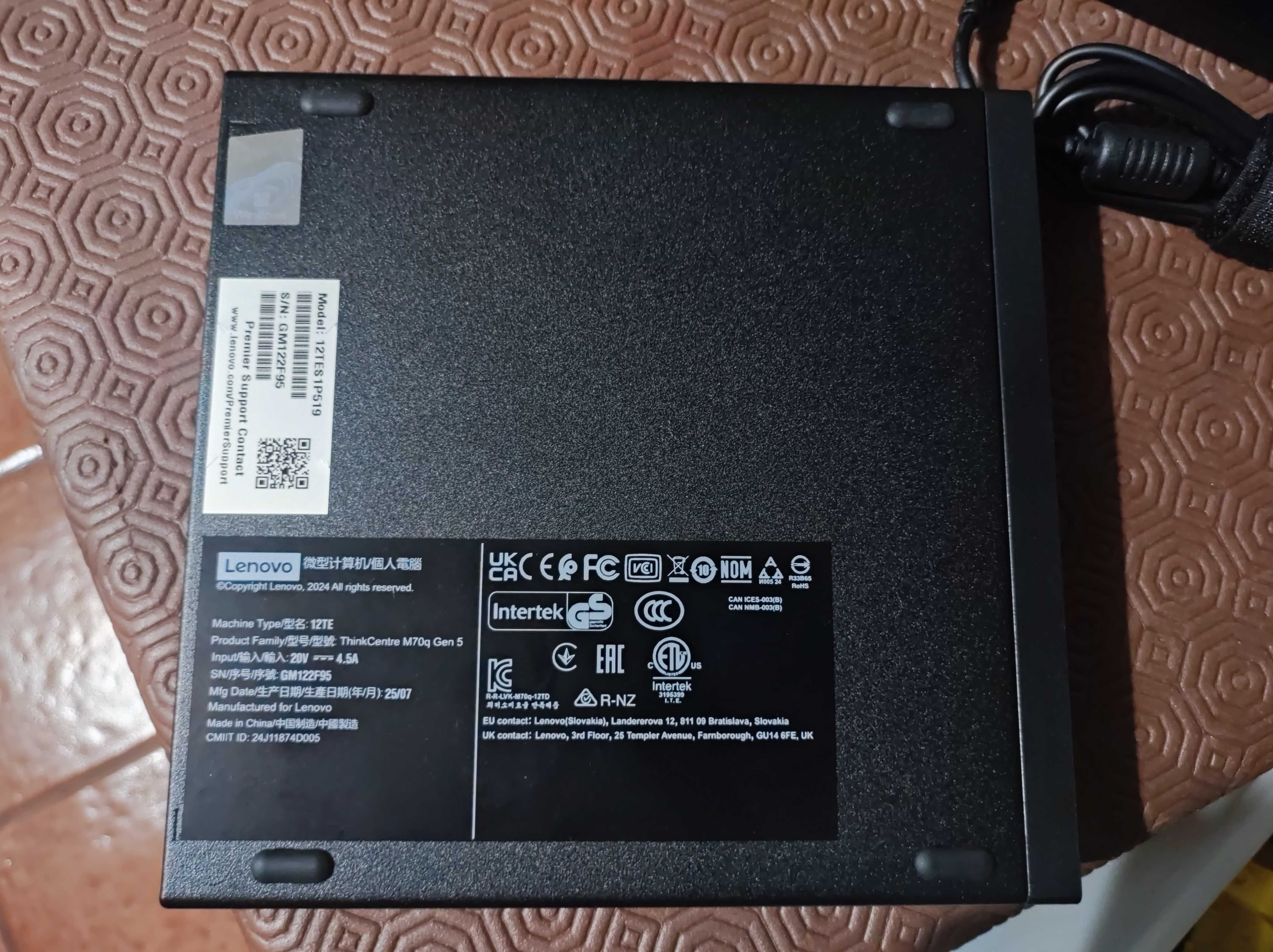 Lenovo Micro ThinkCentre M70q Gen5 i5-14500T 16gb DDR5 512gb Win11 Pro
