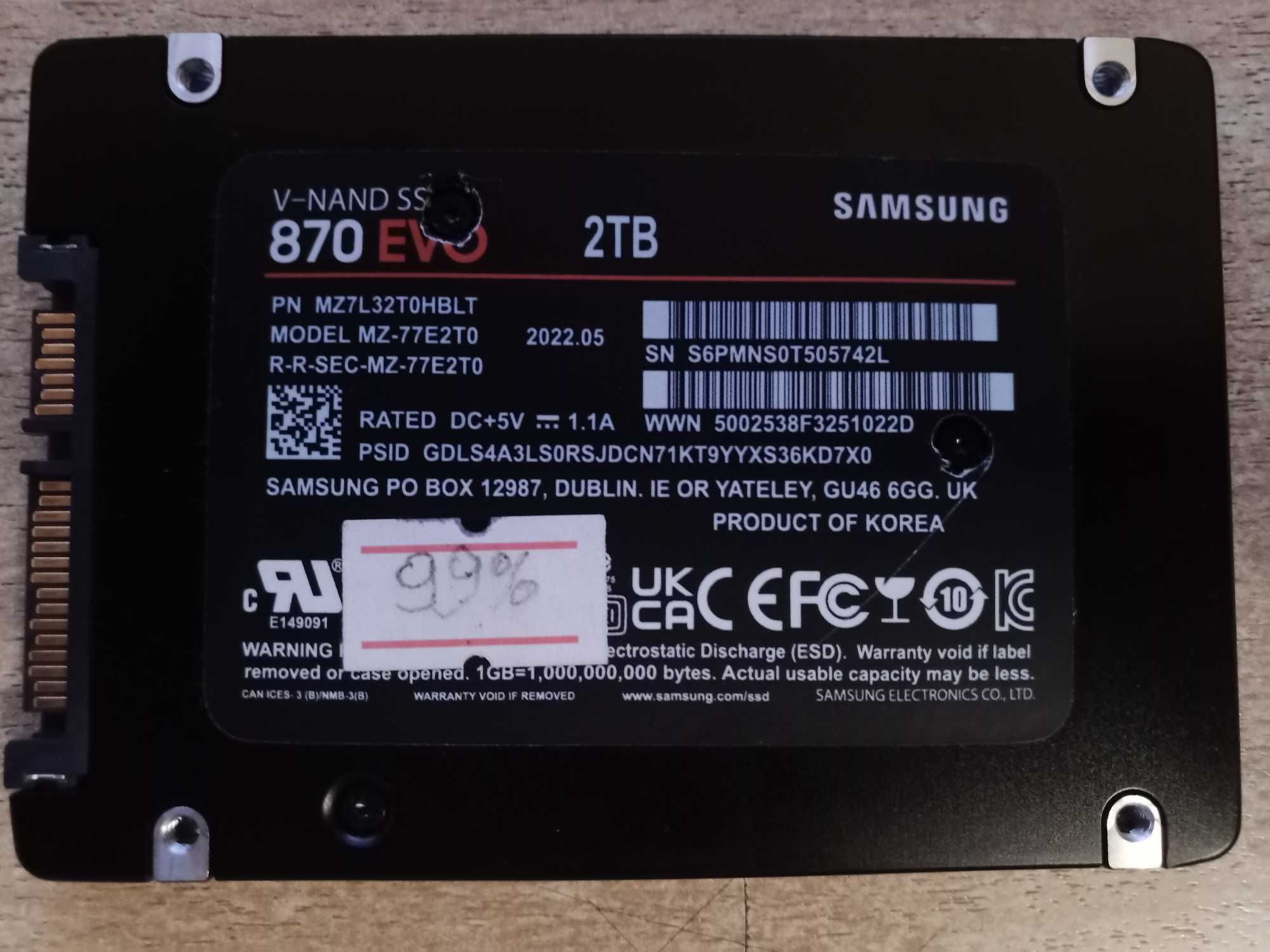 SSD Samsung 870 EVO 2 Tb (не робочий)