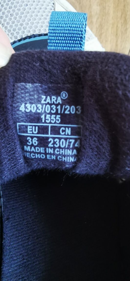 кросівки Zara Розмір 36 устілка 23,5 см