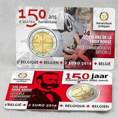 COINCARD BÉLGICA BU 2014 Cruz Vermelha - moeda