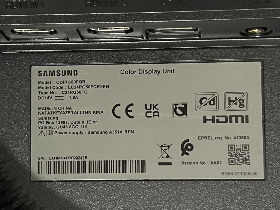 Monitor Samsung 24'' 1080p 144Hz