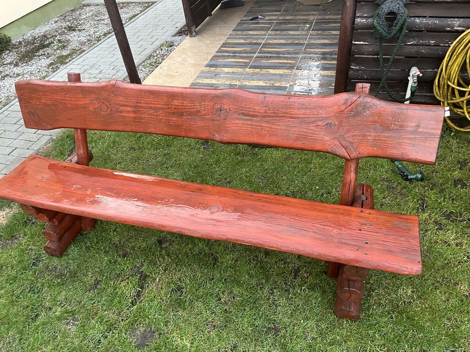 Meble ogrodowe grube drewno