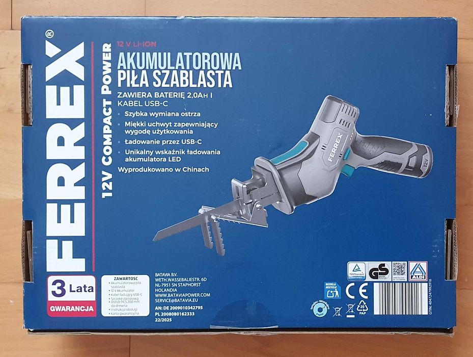 Nowa akumulatorowa piła szablasta FERREX