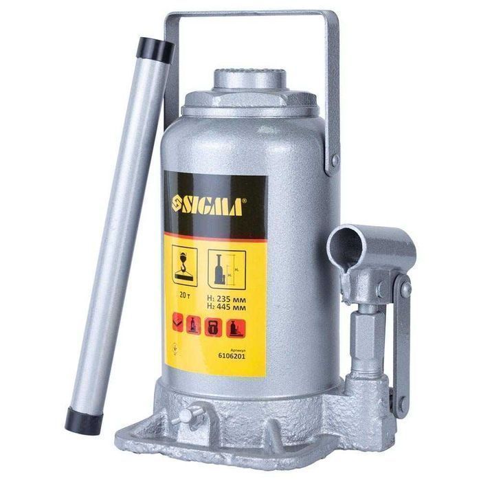 Домкрат гідравлічний пляшковий 20т 235-445мм Standard SIGMA (6106201)