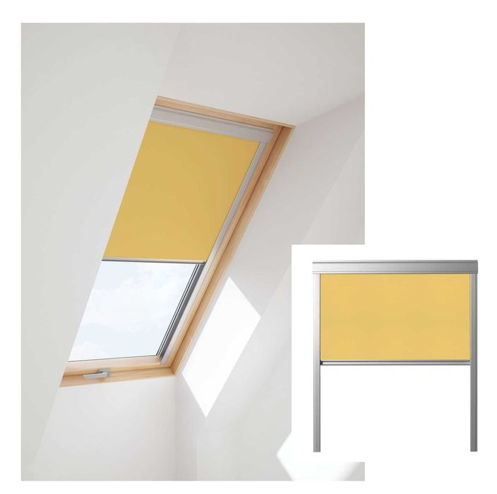 Roleta zaciemniająca 78X160 ŻÓŁTA okno Fakro Velux Rooflite Optilight