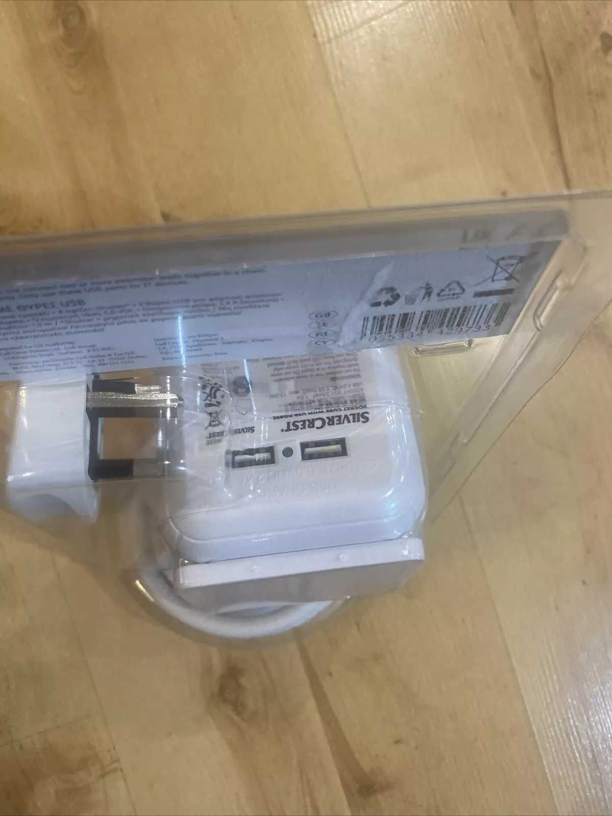 SilverCrest White Socket Cube з портами USB 1,5 м,