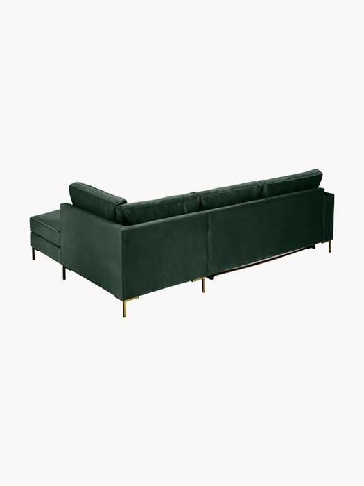 Rozkładana sofa narożna z aksamitu Luna (3-osobowa) West