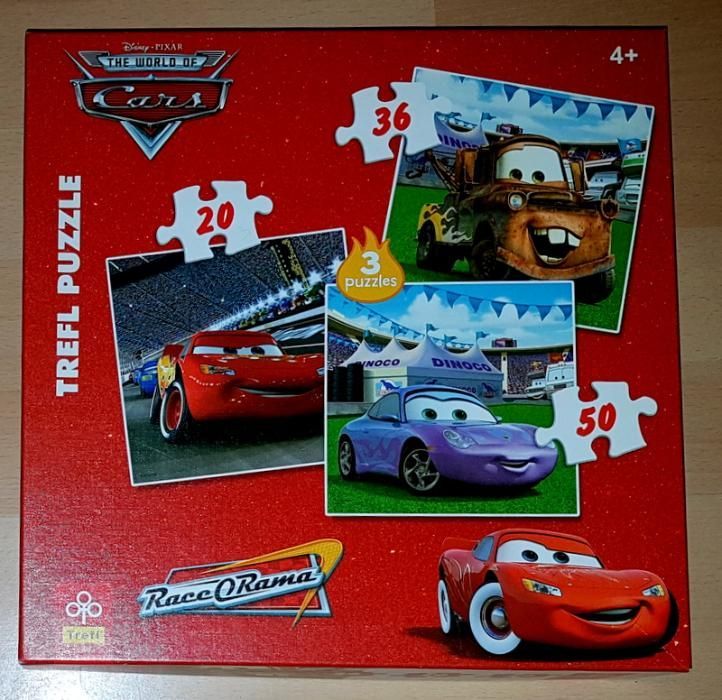 Puzzle CARS mix 3w1 20, 36, 50 elementów TREFL j NOWE