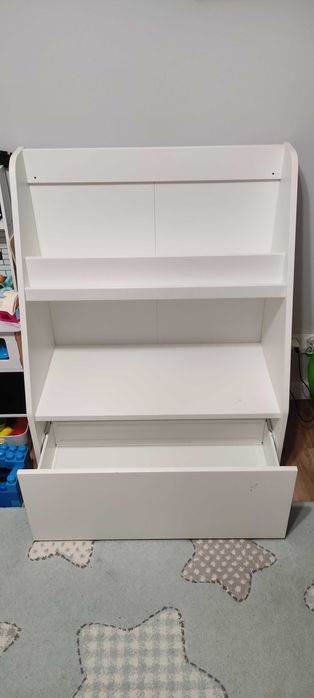BERGIG Regał na książki z szufladą, biały ikea