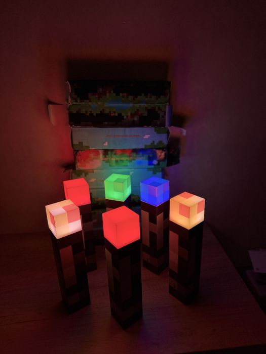 Minecraft Майнкрафт Ночник Факел нічник светильник 4 Кольори