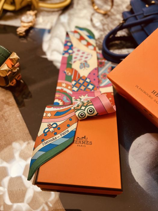 Шелковый шарф, твилли  Hermès Twilly Silk Scarf