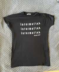 Czarny t-shirt damski koszulka damska