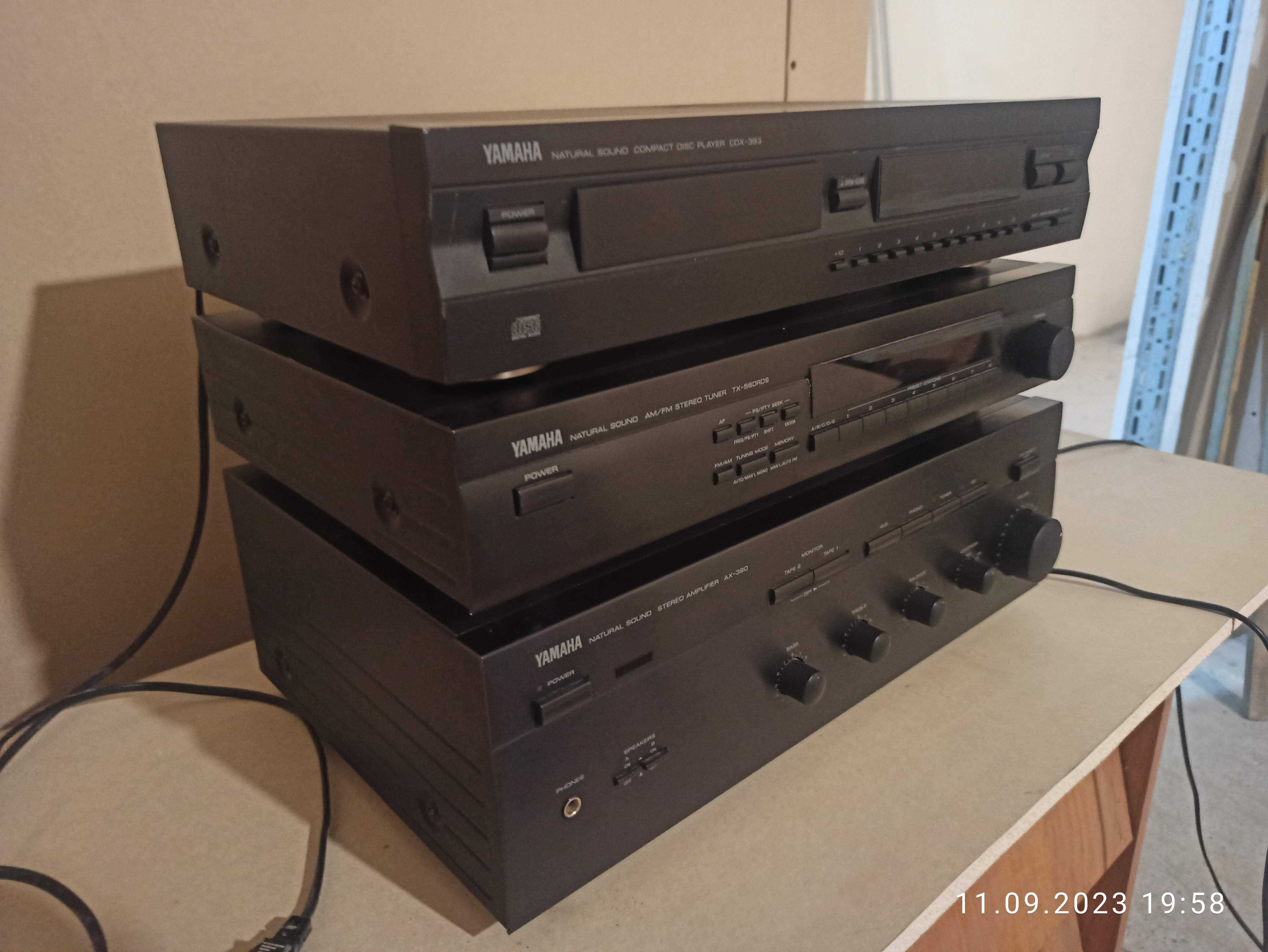 Wieża stereo Yamaha  AX-390, CDX-393, TX-580RDS
