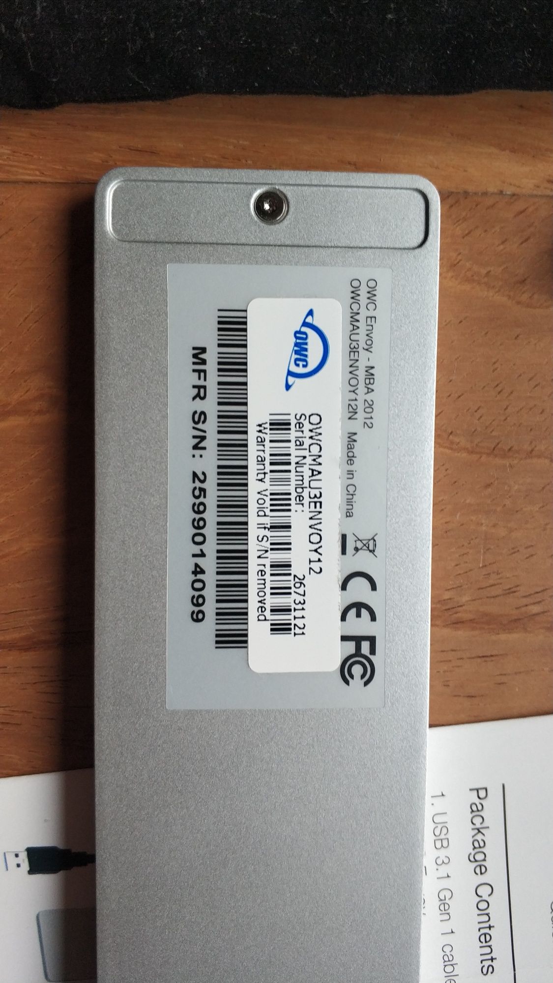 Obudowa dysku SSD Envoy Macbook Air 2012